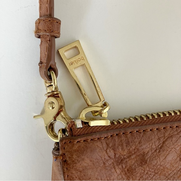 Botkier Mini Trigger Bag Brown Leather Crossbody Bag Moto Zippers Pockets Travel - Picture 5 of 11